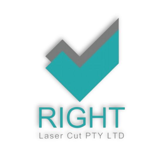 Logo of RIGHT Laser Cut PTY LTD featuring a stylized blue checkmark.
