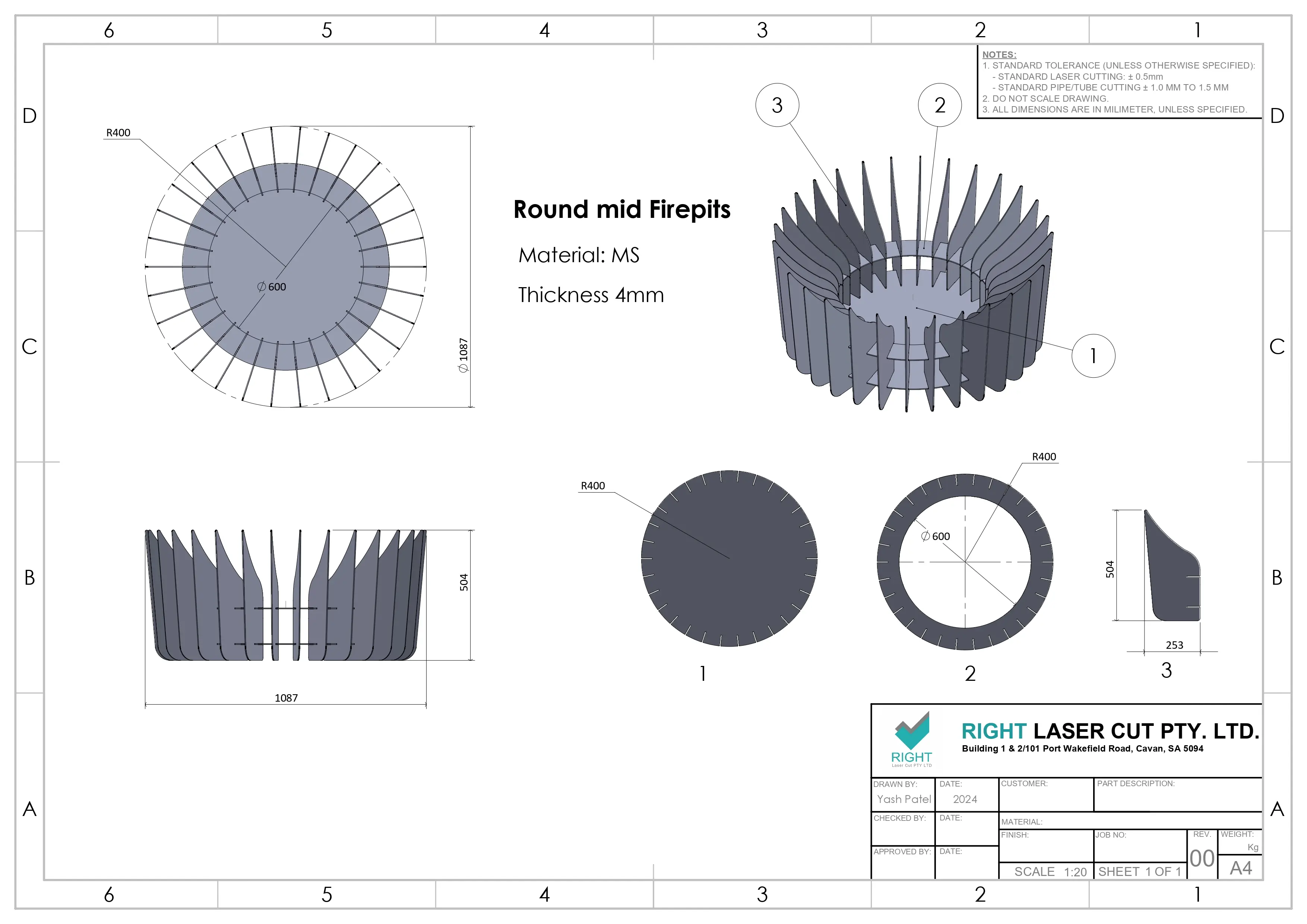 Round Mid Firepit | Premium Steel Fire Pit for Outdoor Use Round Mid Firepit