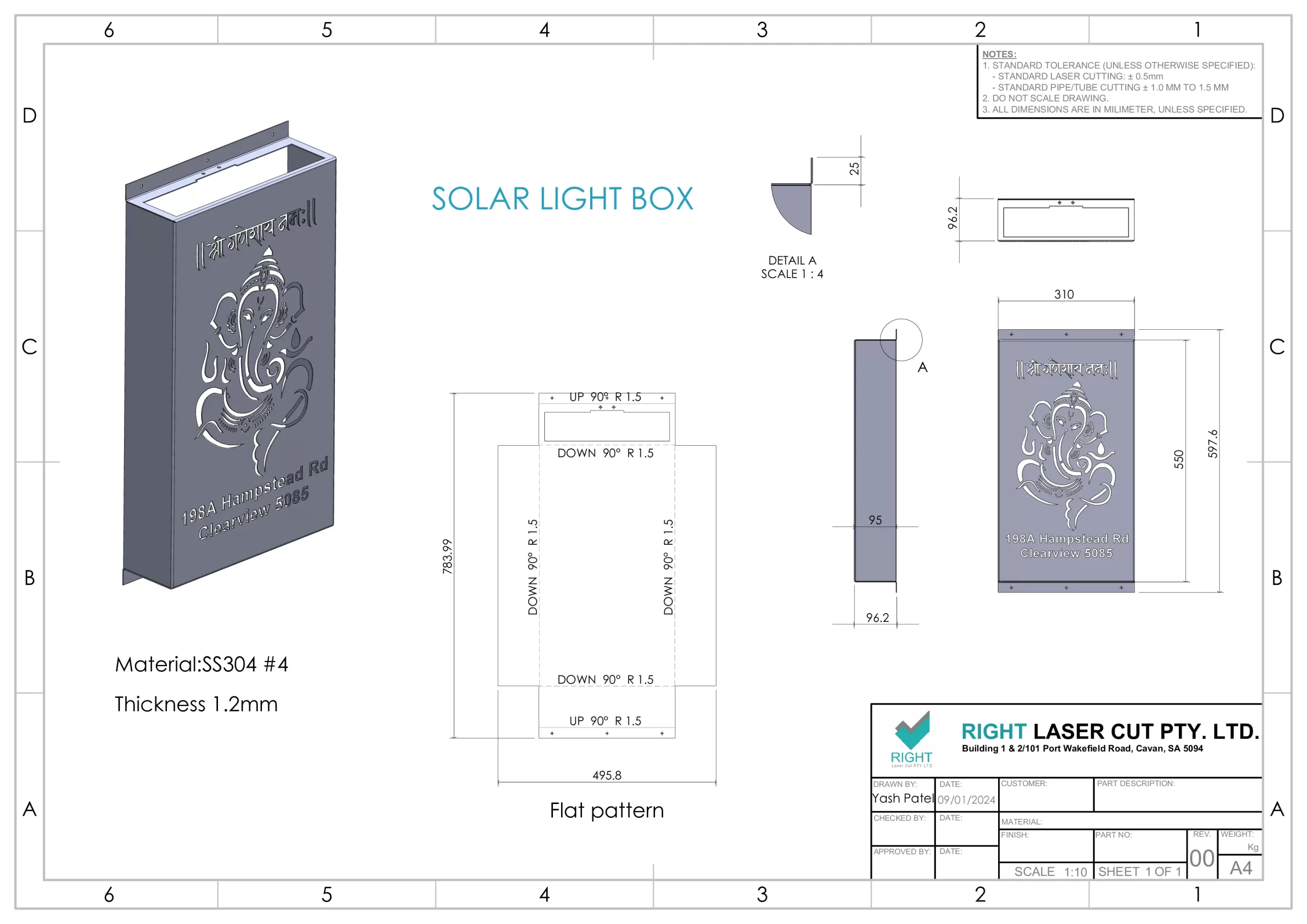 Solar Light Box Sign | Outdoor LED Display Portrait RLC Solar Light Box - Potrait