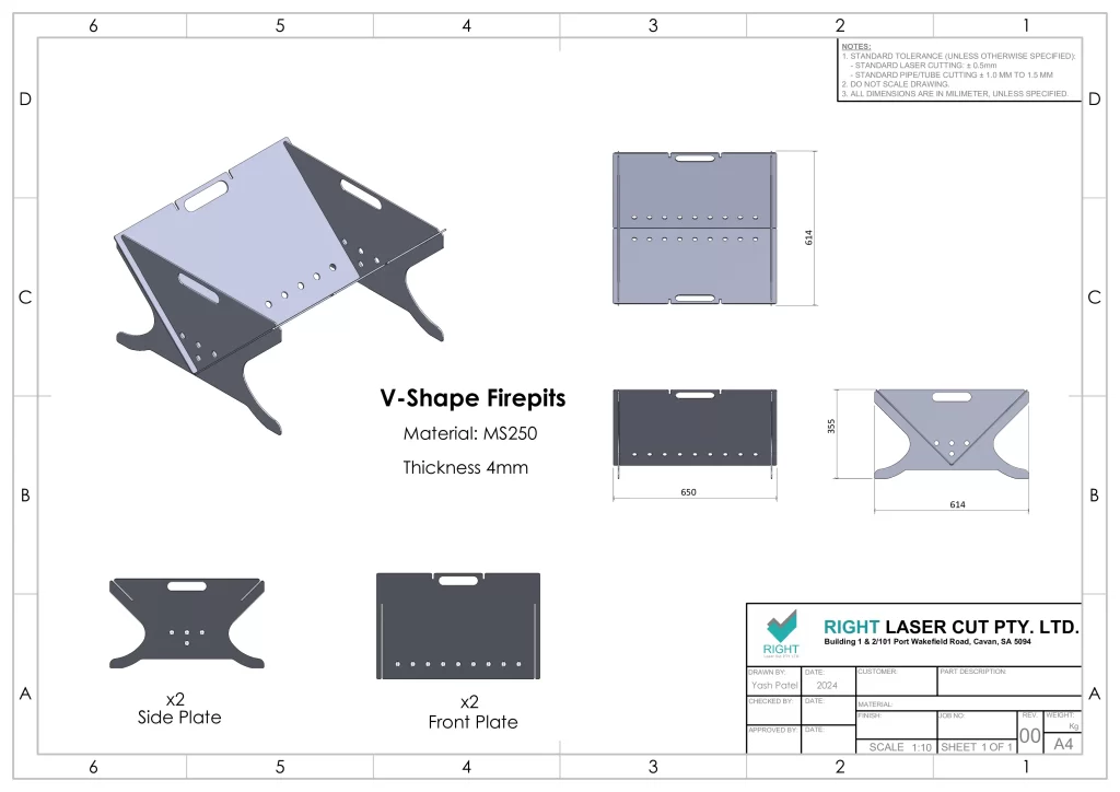 V-Shape Firepit | Compact & Portable Outdoor Fire Pit V-Shape Firepit