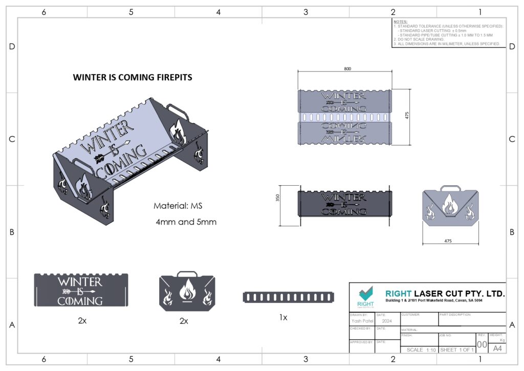 Winter is Coming Firepit | Themed Outdoor Fire Pit & Grill Winter is Coming Fire Pit