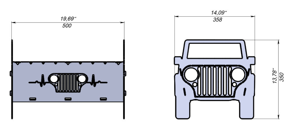 Jeep CJ Fire Pit | Portable Off-Road Fire Pit with BBQ Jeep Wrangler (CJ) BBQ & Firepit