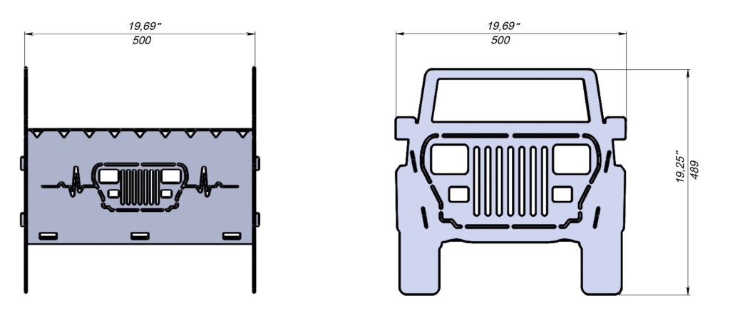 Jeep YJ Fire Pit | High-Quality Steel Fire Pit for 4WD Owners Jeep Wrangler (YJ) BBQ & Firepit