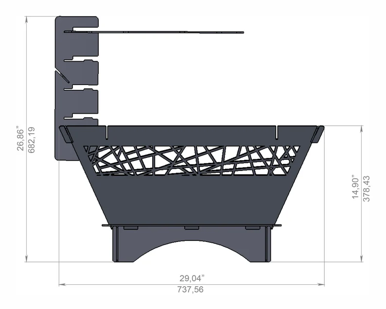 Stackable BBQ Grill | Adjustable Fire Pit for Outdoor Cooking Ornate StackGrill BBQ