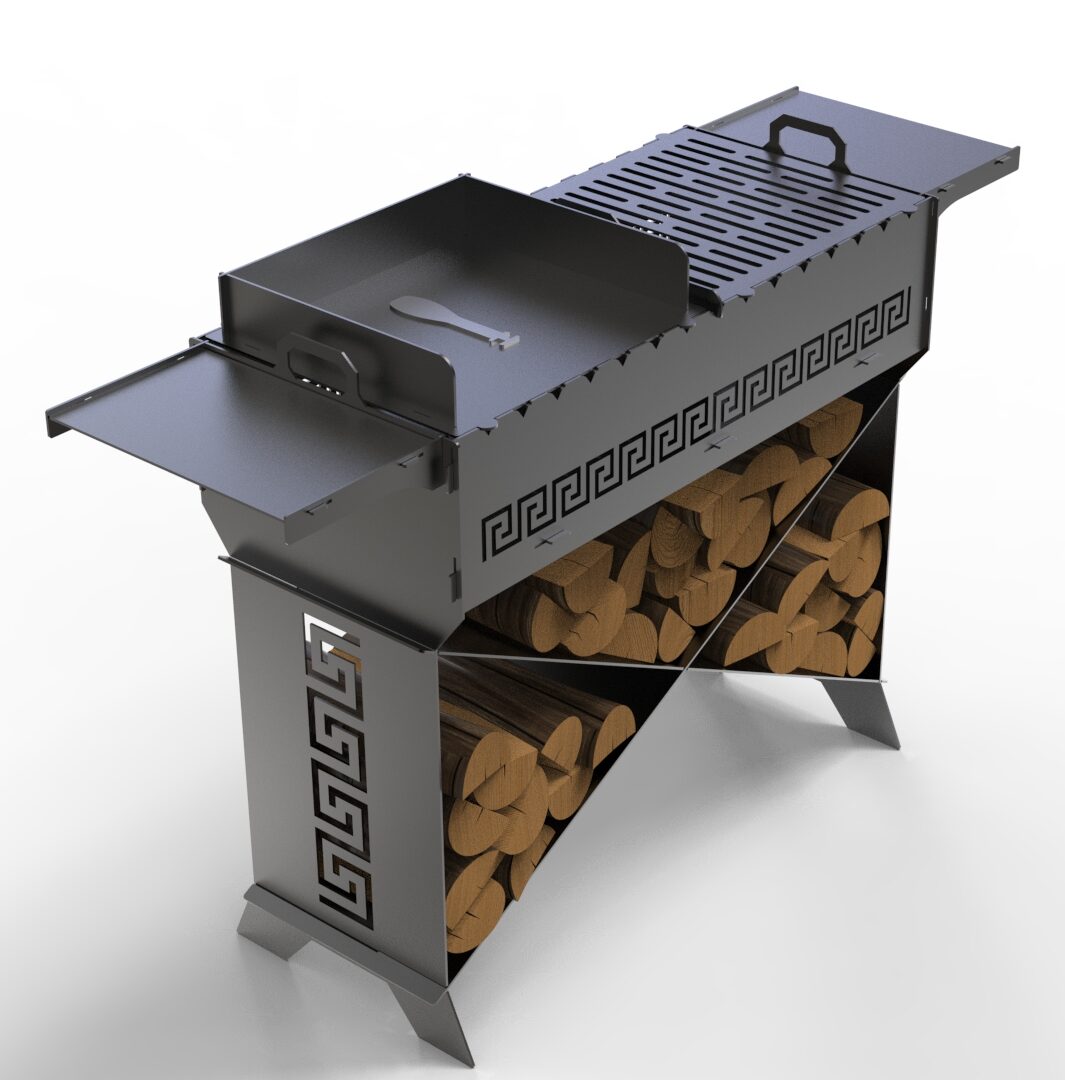 Ornate LogRack BBQ & Firepit