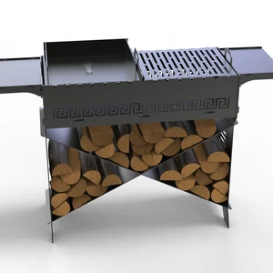 Ornate LogRack BBQ & Firepit