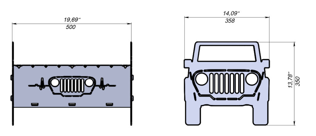 Jeep TJ Fire Pit | Premium Outdoor Fire Pit for BBQ & Cooking Jeep Wrangler (TJ) BBQ & Firepit