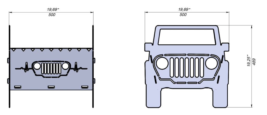 Jeep TJ Fire Pit | Premium Outdoor Fire Pit for BBQ & Cooking Jeep Wrangler (TJ) BBQ & Firepit