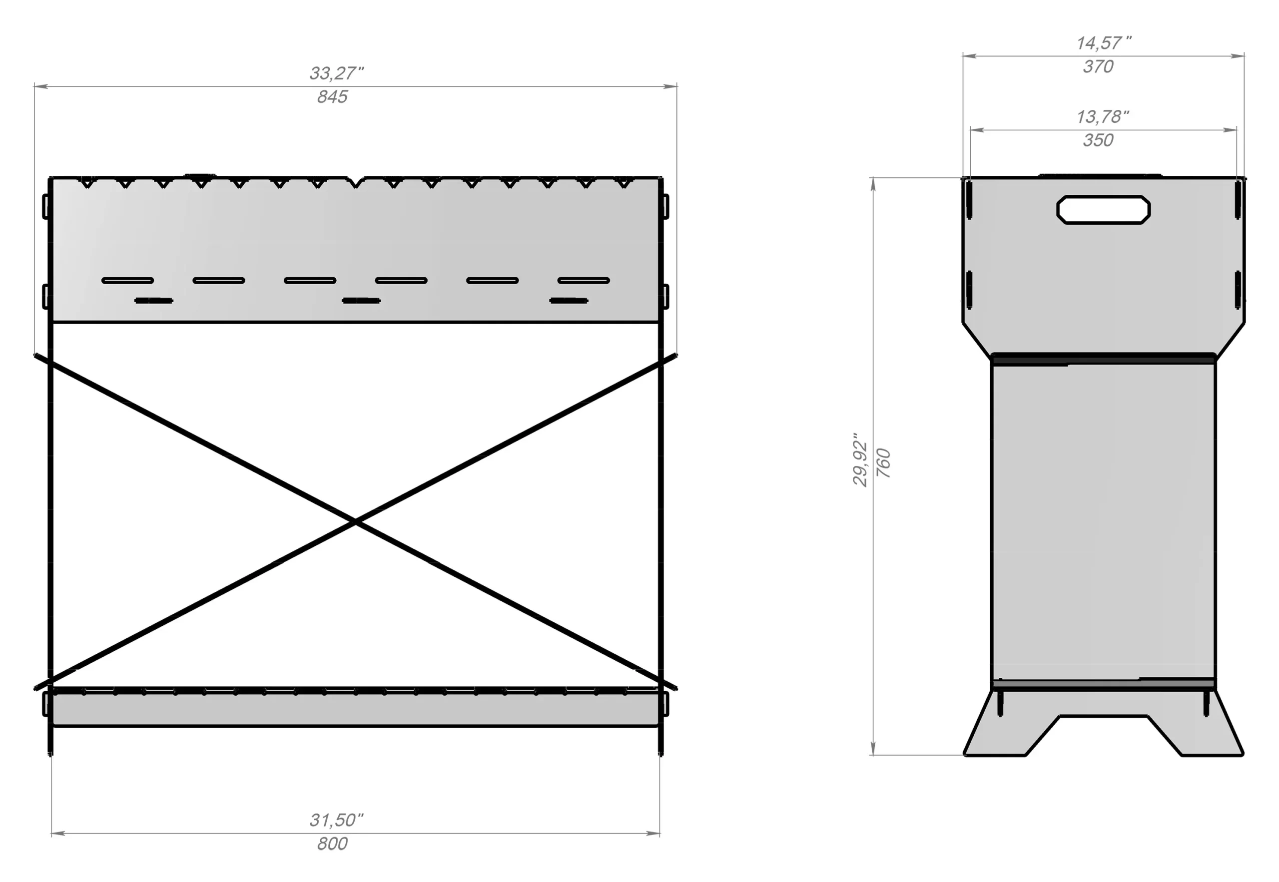 WoodRack BBQ Firepit | Premium Wood Storage & Fire Pit Combo WoodRack BBQ & Firepit