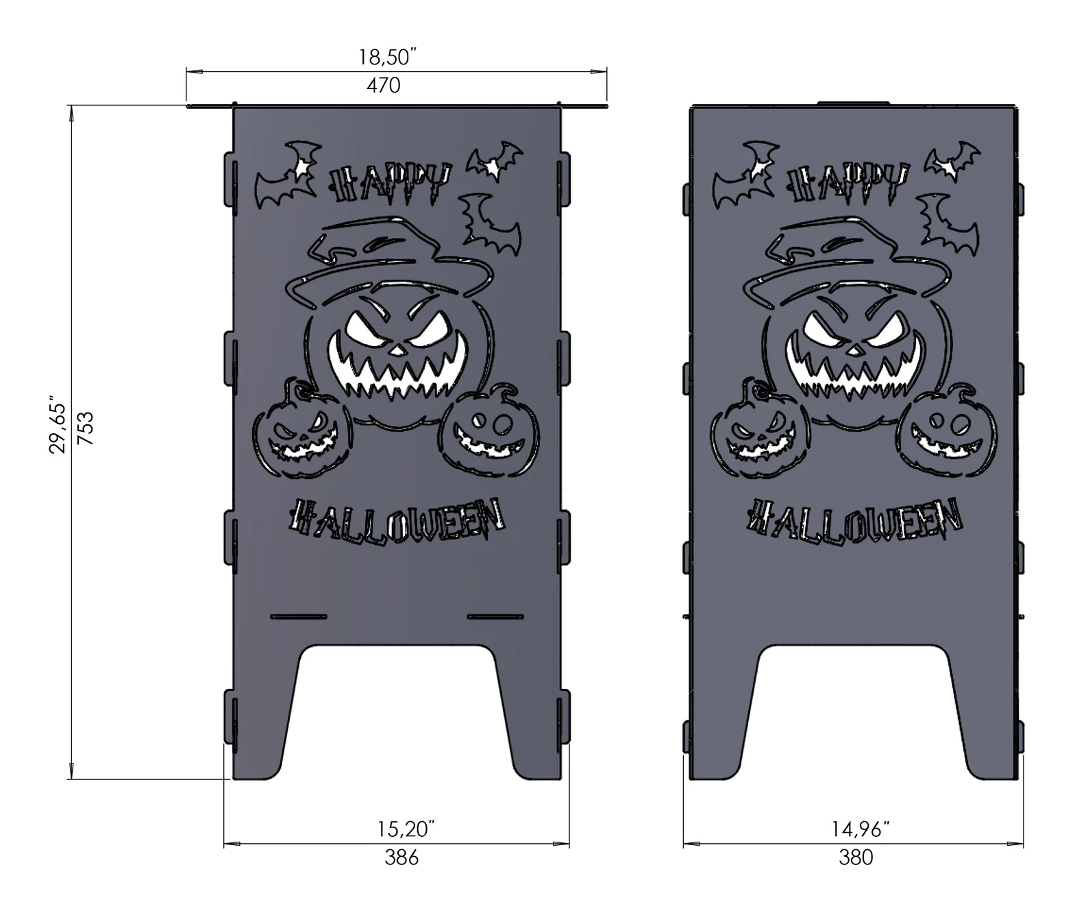 Halloween-Themed Fire Pit | Decorative Outdoor Fire Pit Halloween Firebox & BBQ