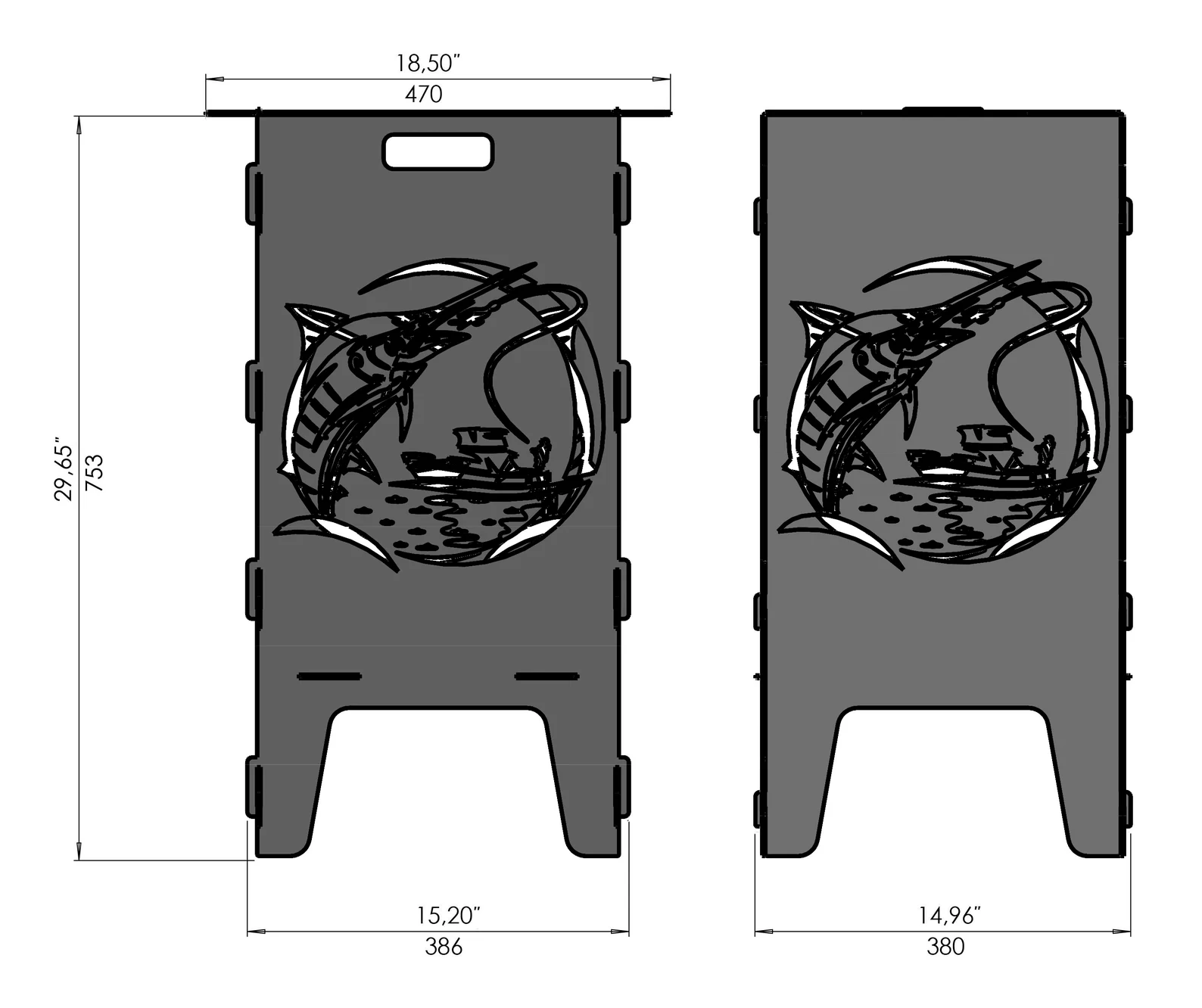 Swordfishing Firebox BBQ | Nautical-Themed Fire Pit & Grill Swordfishing Firebox & BBQ