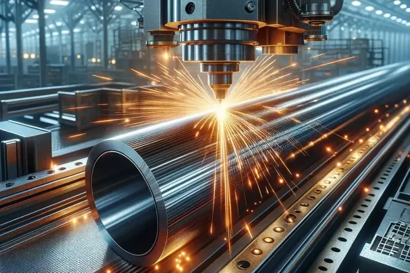 Laser cutting tube metal with a 3kW fiber laser at Right Laser Cut in Adelaide, showcasing high-precision cutting and clean, accurate edges on various tube profiles.