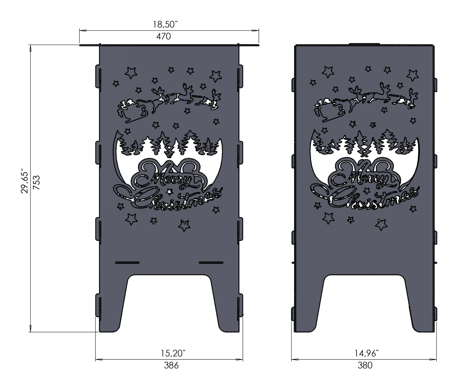 Holiday-Themed Fire Pit | Christmas BBQ Fire Pit Christmas Firebox & BBQ
