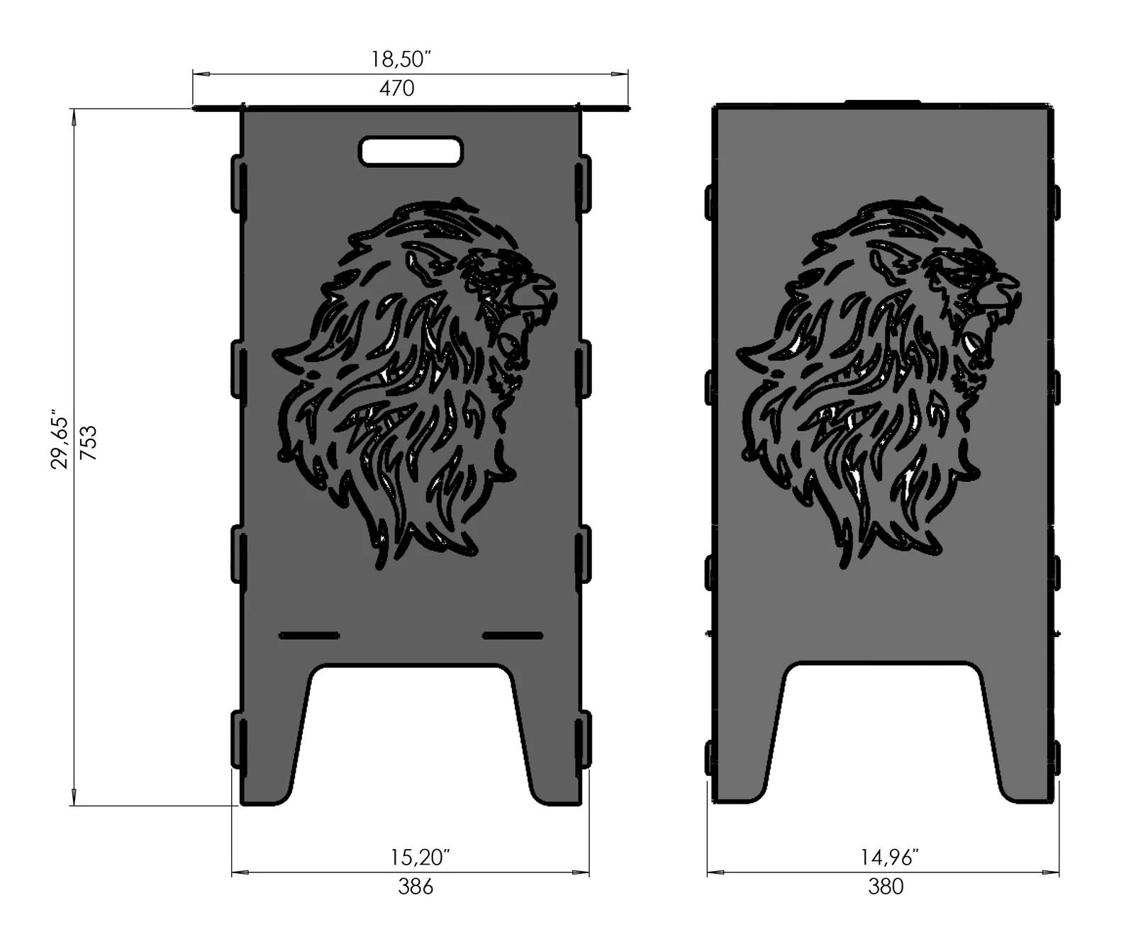 Lion-Themed Fire Pit | Majestic Outdoor Fire Pit for Backyard BBQs Lion Firebox & BBQ