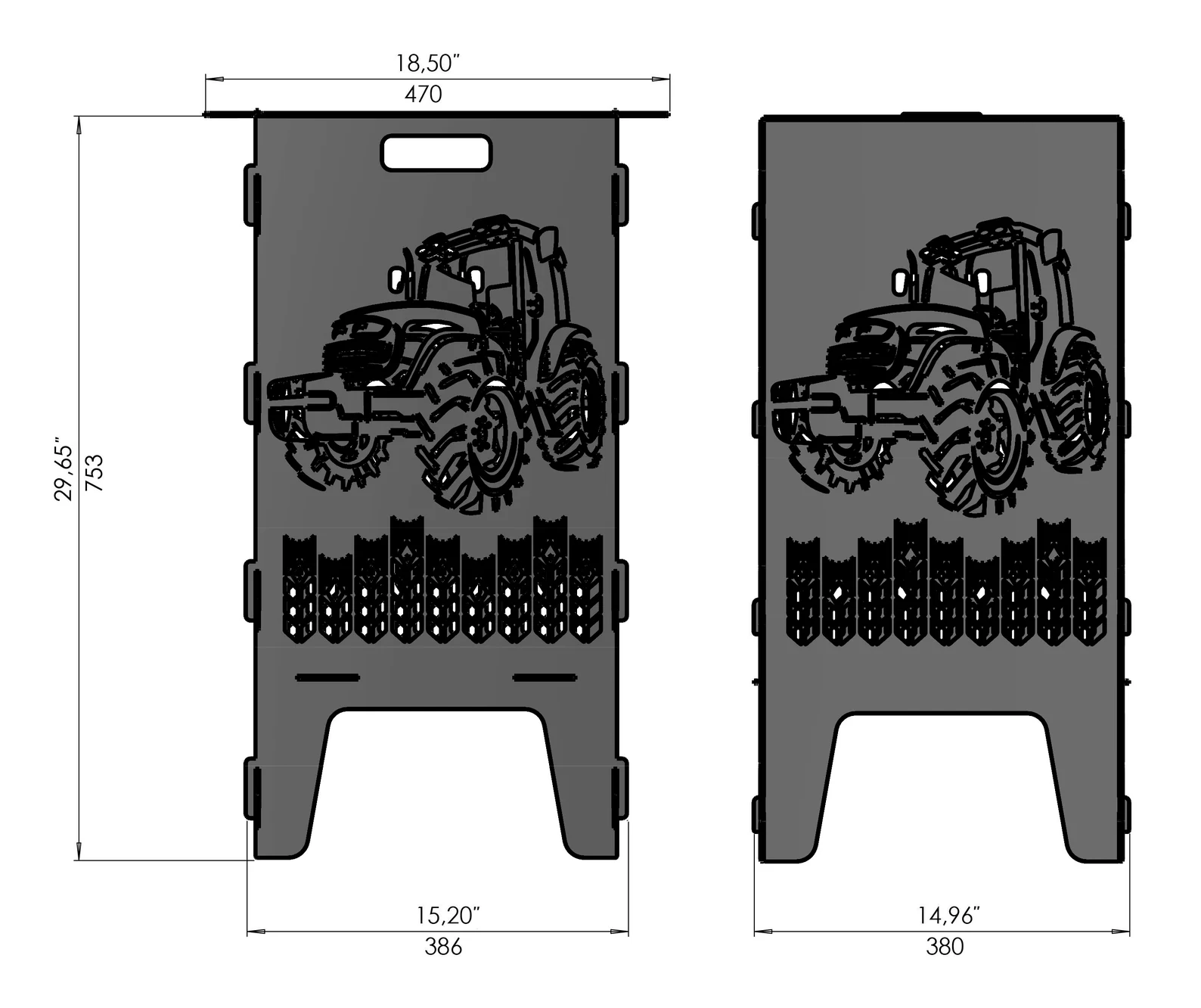 Tractor Firebox BBQ | Farm-Inspired Fire Pit & Grill Tractor Firebox & BBQ