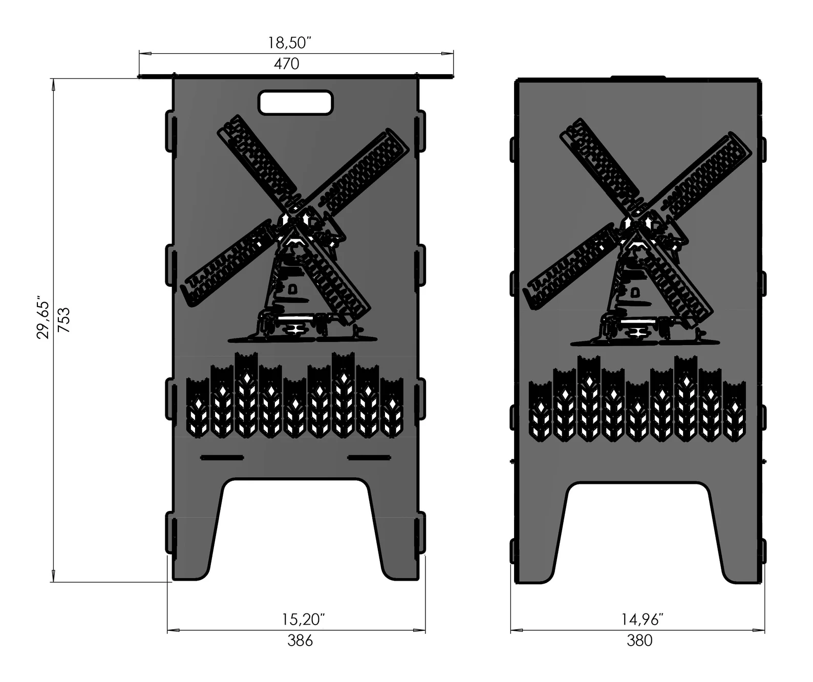 Industrial Fire Pit | Outdoor BBQ Firebox for Heavy-Duty Use Mill Firebox & BBQ