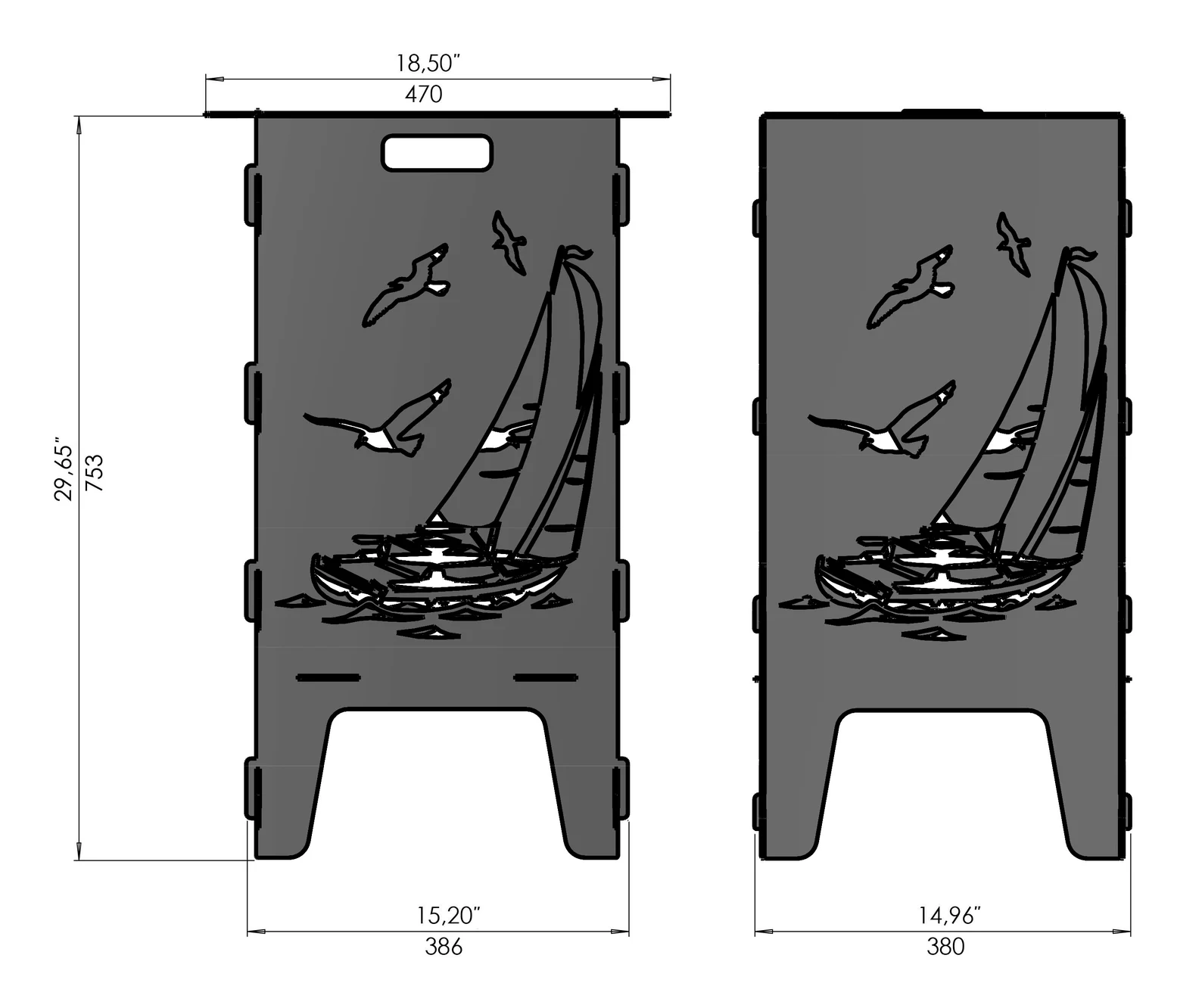 Sailboat Firebox BBQ | Nautical-Themed Outdoor Fire Pit Sailboat Firebox & BBQ