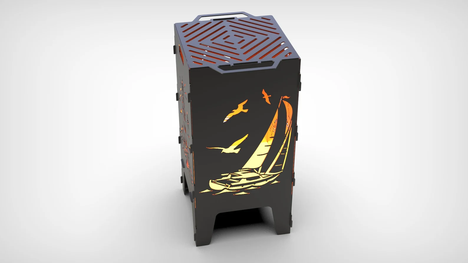 Lighthouse + Sailboat Firebox & BBQ