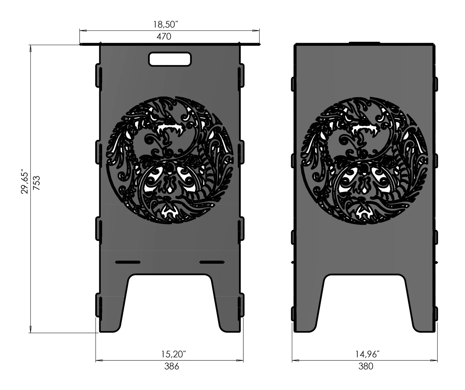 Yin and Yang Firebox BBQ | Balance-Themed Fire Pit & Grill Yin and Yang Firebox & BBQ