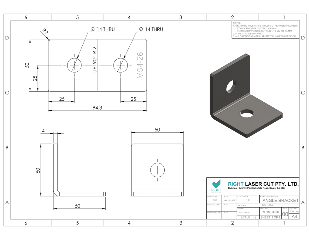 Angle Bracket 50mm Zinc-Plated | Heavy-Duty Corner Bracket RLC 50 x 50 x 50 x 4mm Zinc Plated Angle Bracket